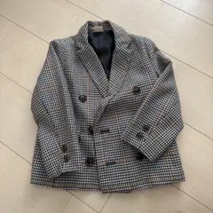 petit main チェック柄 ダブルブレストジャケット