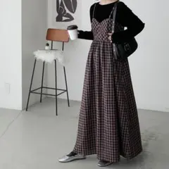 キャミソール　ワンピース　チェック