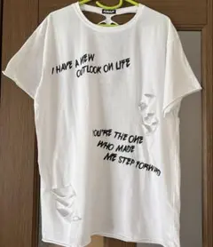 ANAP 半袖 Tシャツ ホワイト ダメージ加工 バックデザインのサムネイル