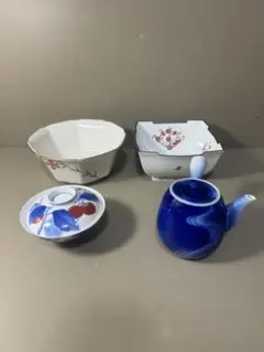 2606 深川製磁　香蘭社　まとめ売り　鉢2客　蓋付碗1客　急須1客