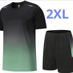 スポーツウェア メンズ 上下セット トレーニングウェア半袖 ハーフパンツ 2XL