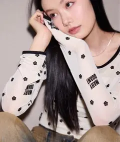 MARY QUANT×PUBLUXフロッキープリント ロゴ シアー リボン付き