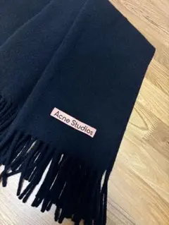 Acne Studios マフラー ストール ブラック フリンジ - メルカリ