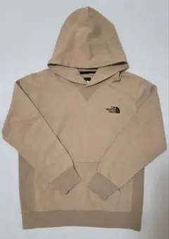 ノースフェイス パーカー　ベージュ　スクエアロゴ　バックプリント　Sサイズ