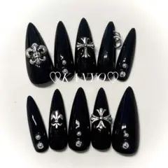 現品 ネイルチップ シズルニルック 地雷系 y2k ギャル ピアスネイル　クロス