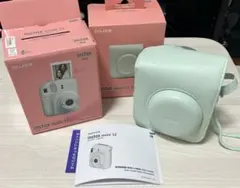 美品 FUJIFILM instax mini12チェキミントグリーンケース付き