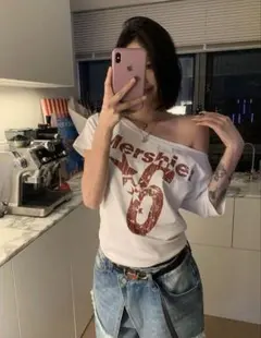 Mershier ロゴプリント Tシャツ ホワイト