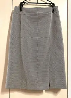 千鳥格子柄春夏スリット入りタイトスカート