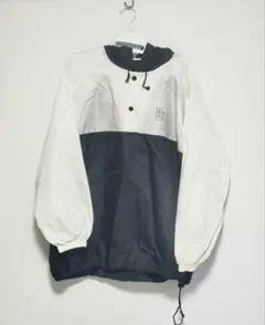 アノラックパーカー/90's/ハーフボタン/黒白/ヴィンテージ/ストリート/絞有
