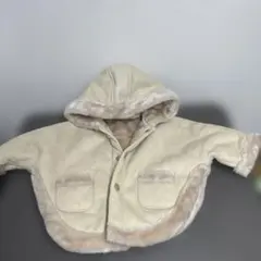 フリース風フード付きジャケット クリーム色