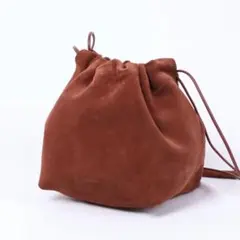 【極美品】JIL SANDER スエード巾着バッグ　赤茶のサムネイル