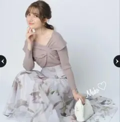 *美品* アプワイザーリッシェ 大花モチーフプリントスカート