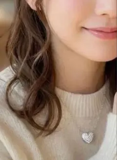 ほぼ未使用Swarovskiスワロフスキー ハート型ネックレスクリスタルSV