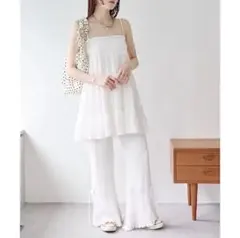 【w closet】キャミフレアパンツ　セットアップ