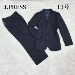 【大きいサイズ】ジェイプレス パンツスーツ セットアップ 黒 13号 ストライプ