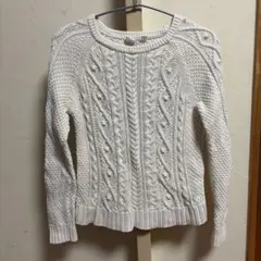GAP KIDS ホワイト ケーブルニットセーター XXL