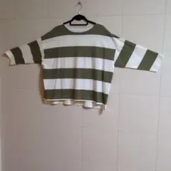 SEASON REASON ストライプ五分袖Tシャツ Lサイズ