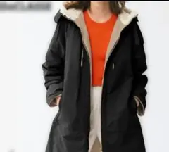 DoCLASSE マジカルサーモ・ボアフードコート リバーシブル ブラック L