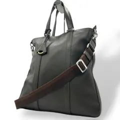 美品 1380 aniary グラインドレザー 2way トートバッグ カーキ