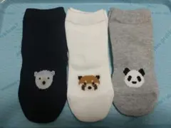 新品未使用　無印良品 靴下 3足セット　ベビー　 11-15cm アニマル