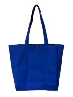 【大容量】新品 トートバッグ 帆布 厚手 丸洗い可 ボタン留め ブルー 未使用