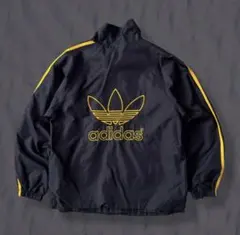 希少 90s adidas ナイロンジャケット ブラック イエロー