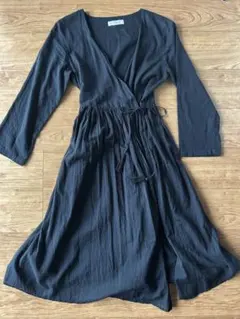 【美品】B&Y コットンボイル カシュクールワンピース 2WAY