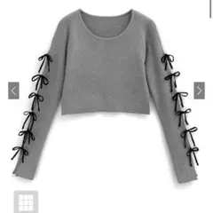 GRL フリージアスリットスリーブリボンニットトップス