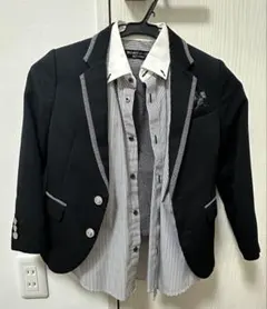キッズ ブラック ブレザー・シャツ・パンツセット