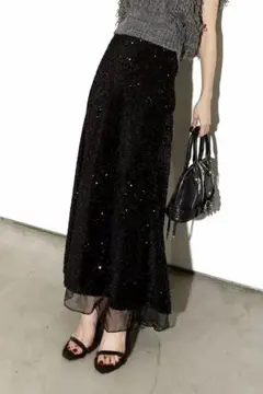 【ANDREA&Co.】スパンコールスカート 黒　美品