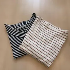 so close &無印良品のストライプ 長袖と7分のカットソー2枚セット