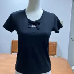 PINK HOUSE 半袖 Tシャツ ブラック リボンのサムネイル