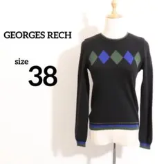 ★美品★ ジョルジュレッシュ　セーター　長袖　アーガイル　ニット　ウール　日本製