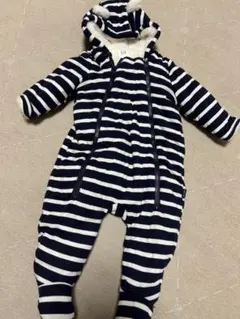 babyGAP ロンパース アウター ボーダー柄 くま耳 3-6M