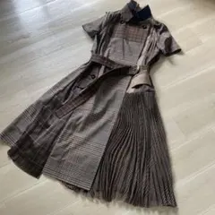 【新品未使用】 sacai ドレス ワンピース チェック 異素材ミックス