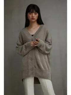 モヘヤライクニットカーディガン AZUL BY MOUSSY グレーレディースM