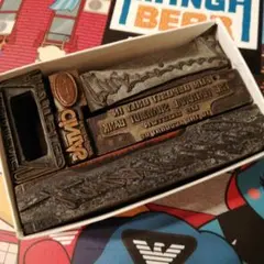 アメリカ製アンティーク小さな活版 印刷ブロック6個☆メタル スタンプはんこ