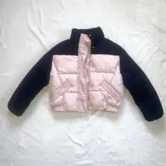 H&M ダウン風ジャケット 中綿ジャケット ピンク×ネイビー Sサイズ 韓国