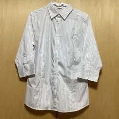 ユニクロ　ストライプ七分袖シャツ XL