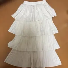 プリーツティアードフリルロングスカート