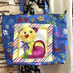 ロラライハリス　CAT happy Dカン付きトートバッグ　　　☆ハンドメイド品