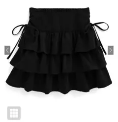 インパン裏地付きリボンティアードミニスカート ta206