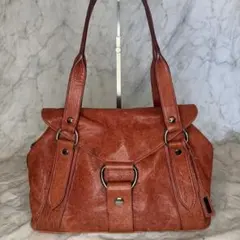 MIU MIU ミュウミュウ シープスキン レザー ブラウン バッグ フラップ付