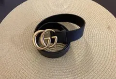 GUCCI レザー GGロゴ ベルト　ダークブラウン