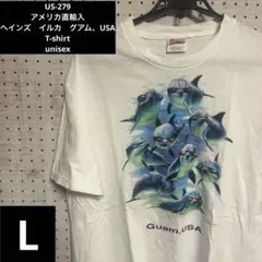 US-279 アメリカ直輸入　ヘインズ　イルカTシャツのサムネイル