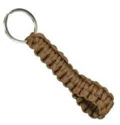 パラコードキーホルダー ストラップ コブラステッチ ループ コヨーテタン