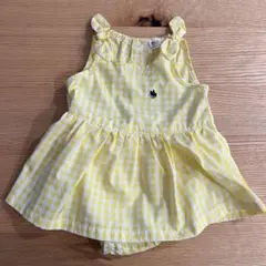 POLO Baby 黄色 イエロー ギンガムチェック ロンパース 70