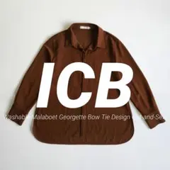 ICB 洗える マラボーテジョーゼット ボウタイデザイン カットソー シャツのサムネイル