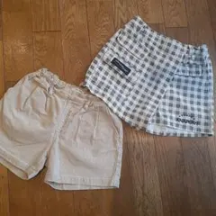 ANAPGirl チェック柄ラップパンツグローバルワークショートパンツ2枚セット