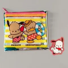 スシロー　はぴだんぶい　サンリオ　コラボ　ポーチ　ポチャッコ　あひるのペックル